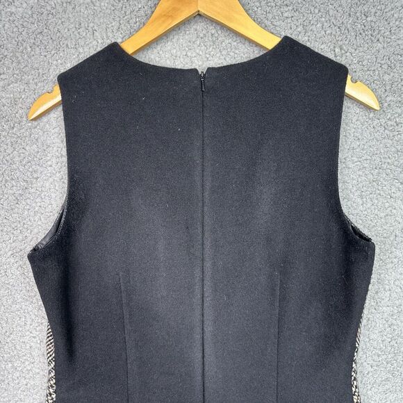 J. McLaughlin Plaid Wool Cashmere Shift Dress Women’s 8 Black Gray Lined Career - Picture 8 of 12